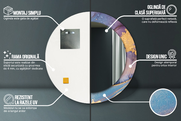 Round wall mirror design Marble stone