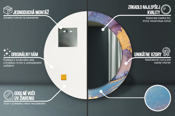 Round wall mirror design Marble stone