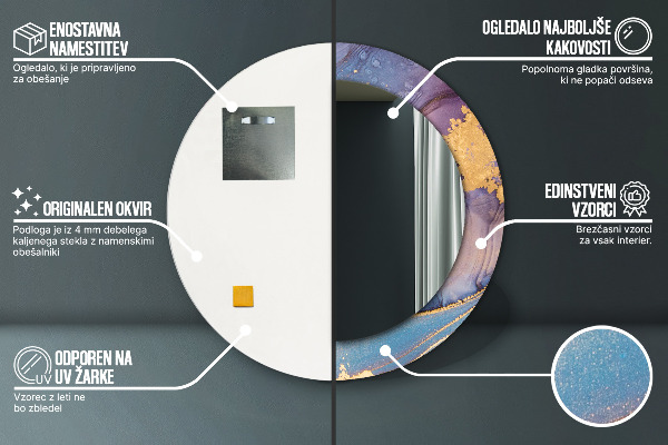 Round wall mirror design Marble stone