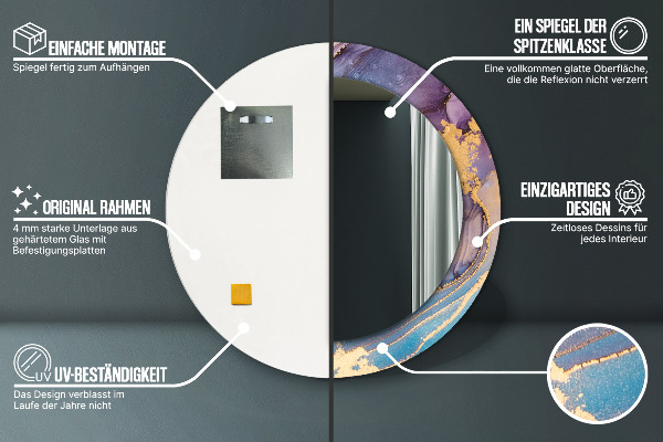 Round wall mirror design Marble stone