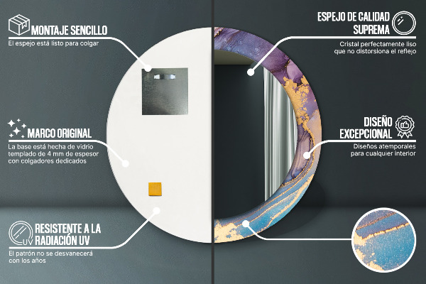 Round wall mirror design Marble stone