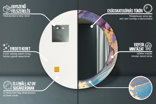 Round wall mirror design Marble stone