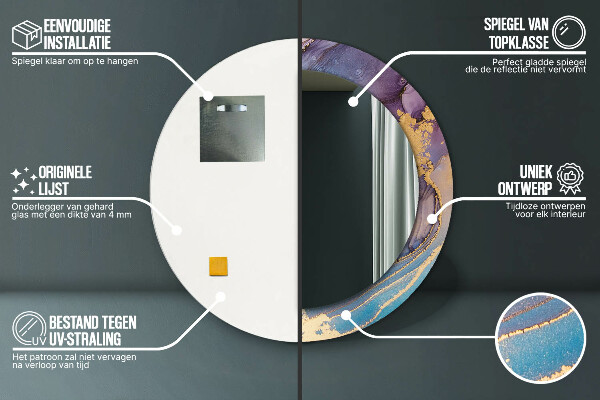 Round wall mirror design Marble stone