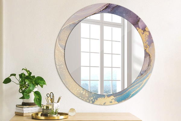 Round wall mirror design Marble stone