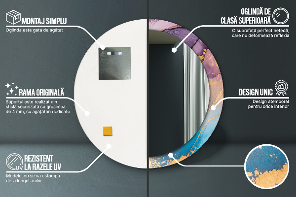 Round wall mirror design Marble stone