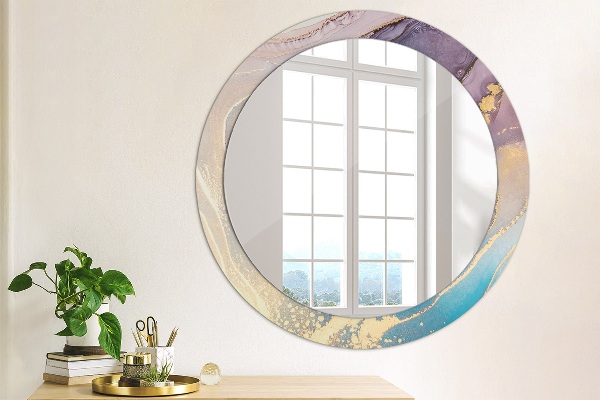 Round wall mirror design Marble stone