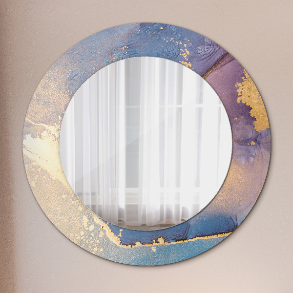 Round wall mirror design Marble stone