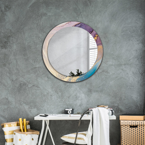 Round wall mirror design Marble stone