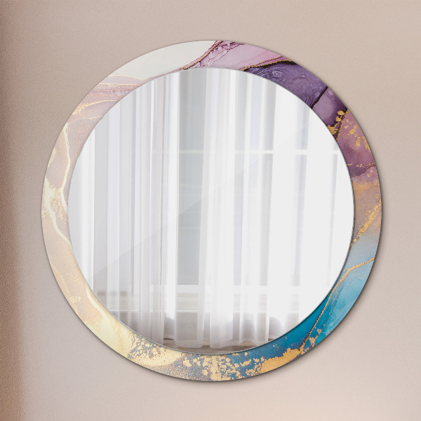 Round wall mirror design Marble stone