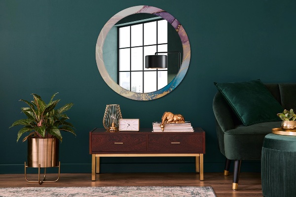 Round wall mirror design Marble stone