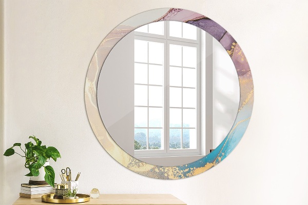 Round wall mirror design Marble stone