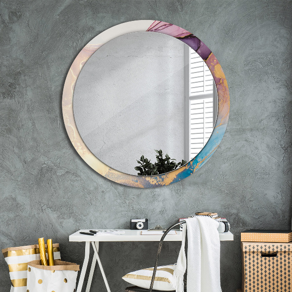Round wall mirror design Marble stone
