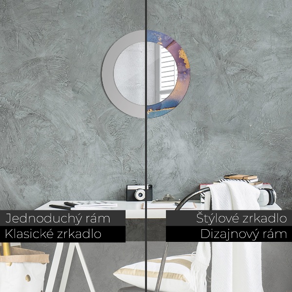 Round wall mirror design Marble stone