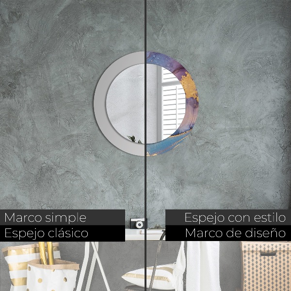 Round wall mirror design Marble stone