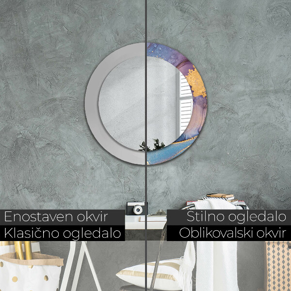 Round wall mirror design Marble stone