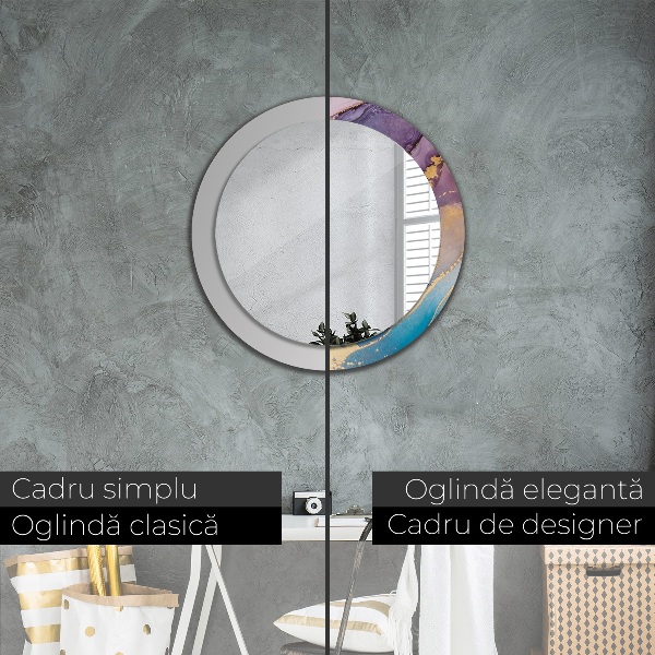 Round wall mirror design Marble stone