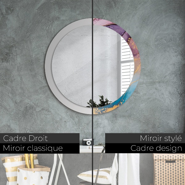 Round wall mirror design Marble stone