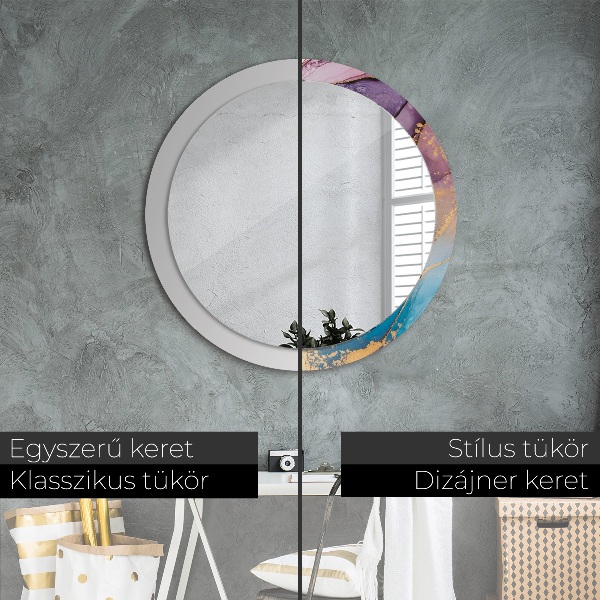 Round wall mirror design Marble stone