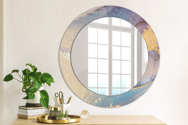 Round wall mirror design Marble stone