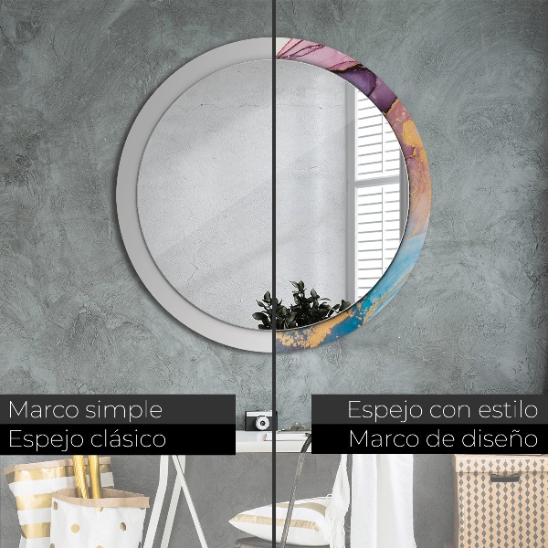 Round wall mirror design Marble stone