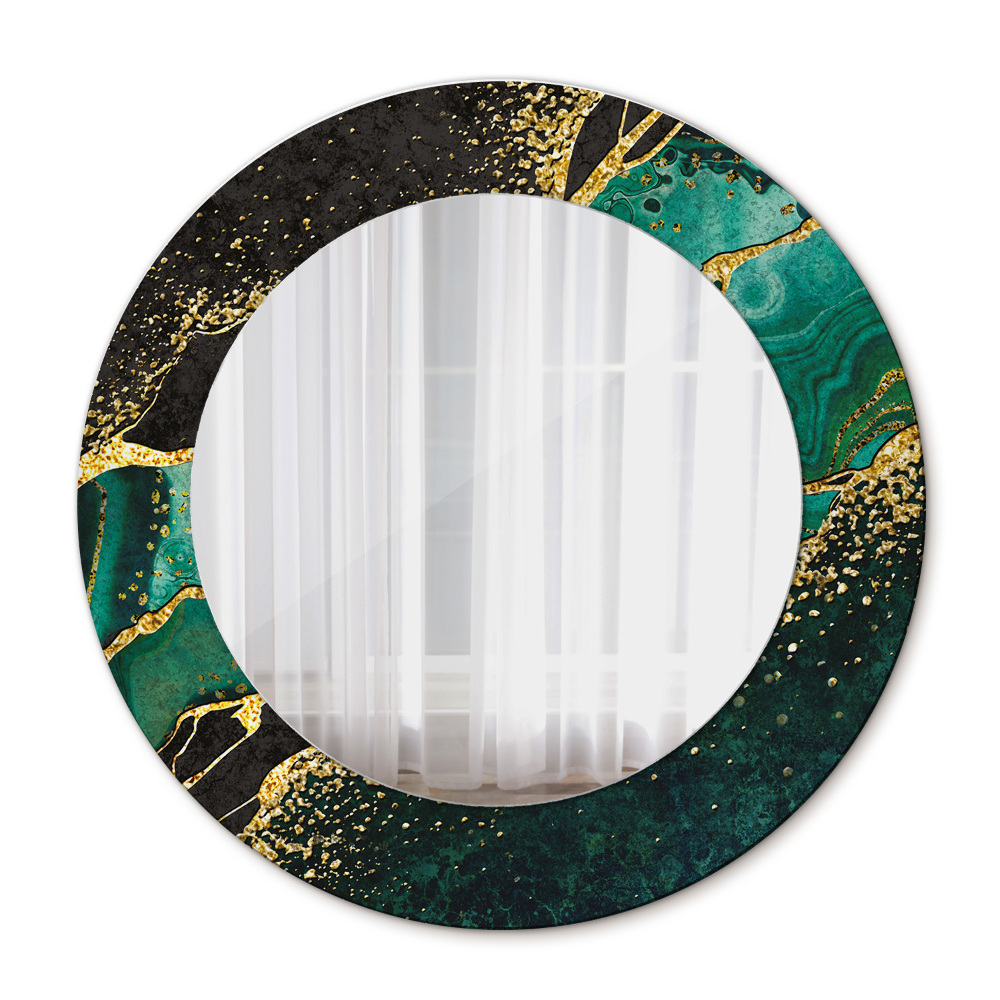 Round wall mirror design Marble green