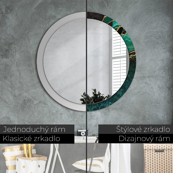 Round wall mirror design Marble green