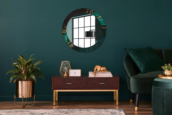 Round wall mirror design Marble green