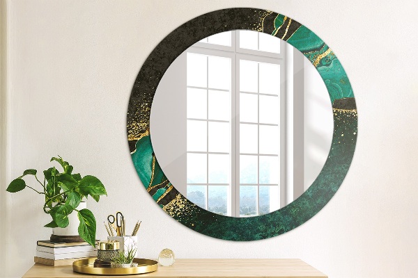 Round wall mirror design Marble green