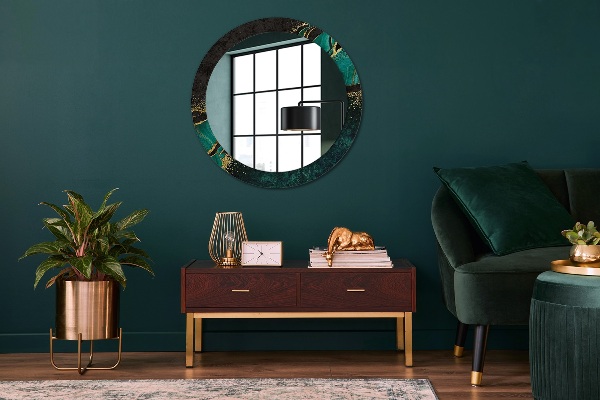 Round wall mirror design Marble green