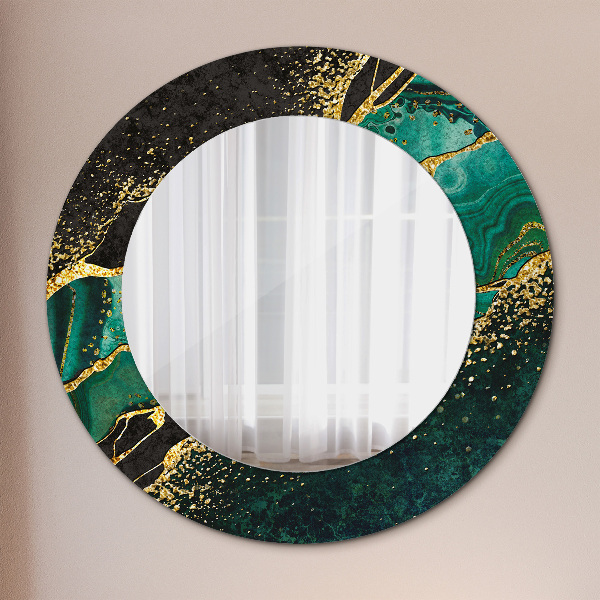 Round wall mirror design Marble green