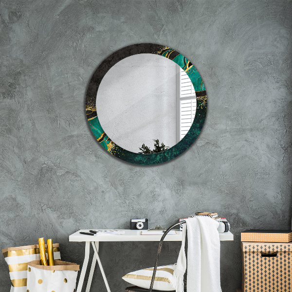 Round wall mirror design Marble green