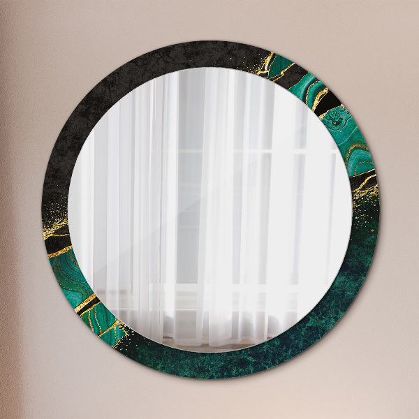 Round wall mirror design Marble green