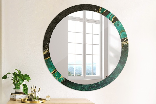 Round wall mirror design Marble green