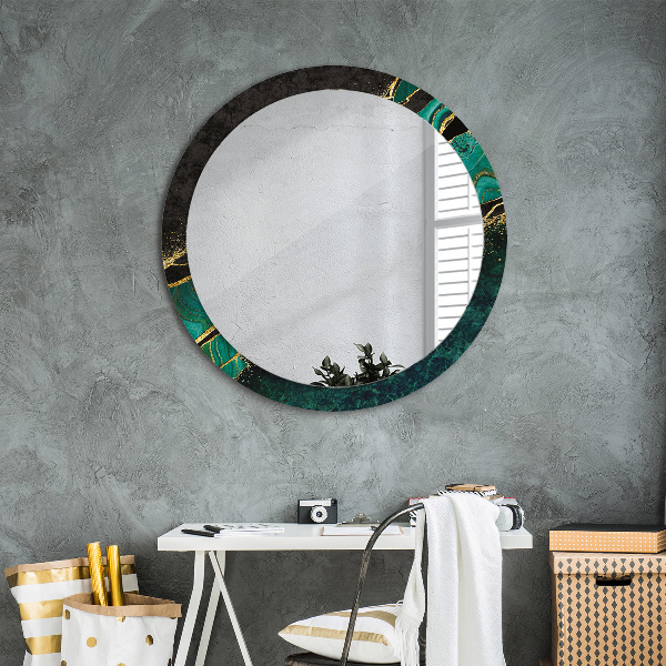 Round wall mirror design Marble green
