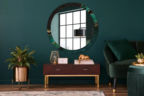 Round wall mirror design Marble green