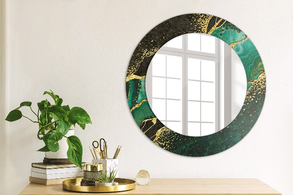 Round wall mirror design Marble green