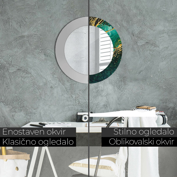 Round wall mirror design Marble green