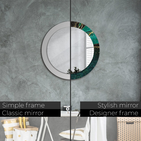 Round wall mirror design Marble green