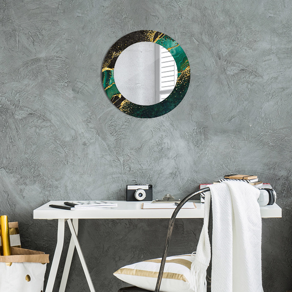 Round wall mirror design Marble green