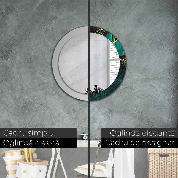 Round wall mirror design Marble green
