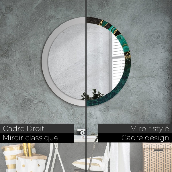 Round wall mirror design Marble green