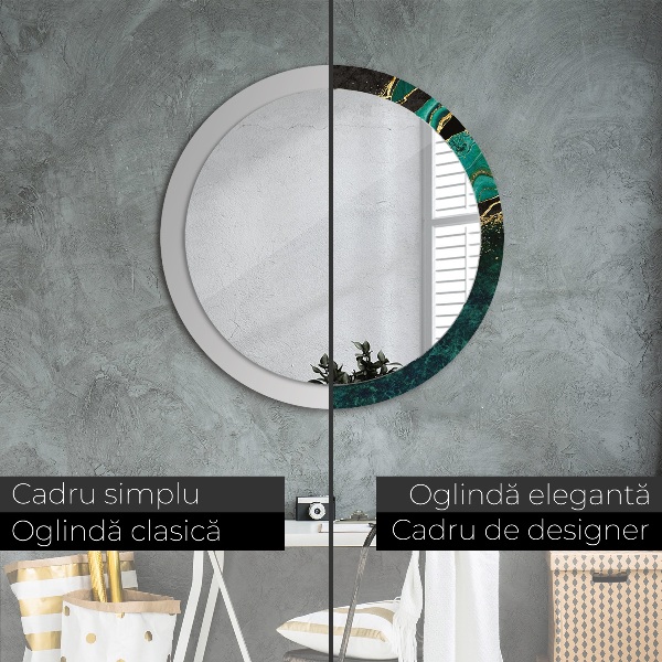 Round wall mirror design Marble green