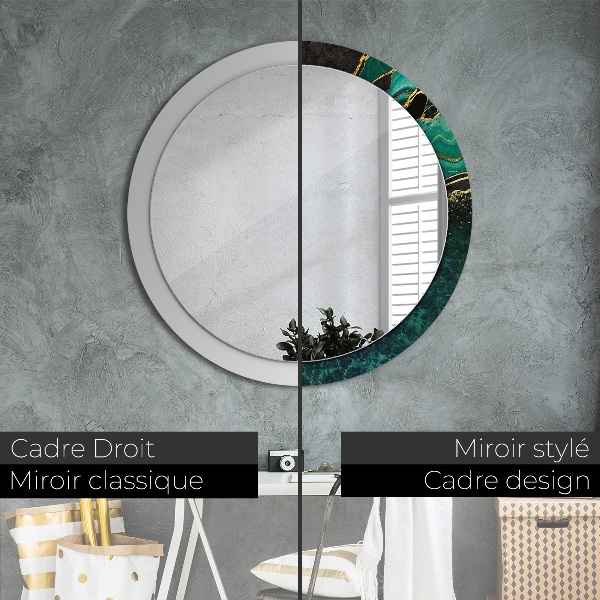 Round wall mirror design Marble green