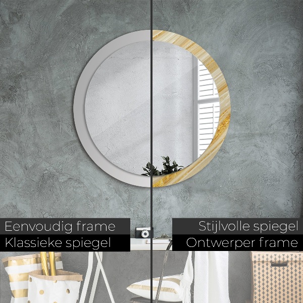 Round wall mirror decor Golden abstract