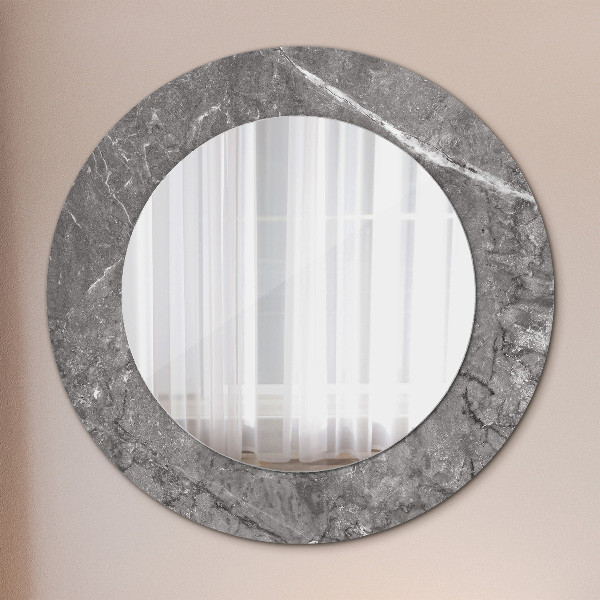 Round printed mirror Rustic marble