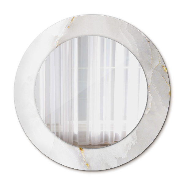 Circle decorative mirror Shiny marble