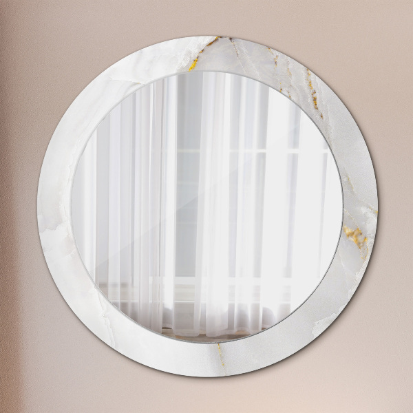Circle decorative mirror Shiny marble