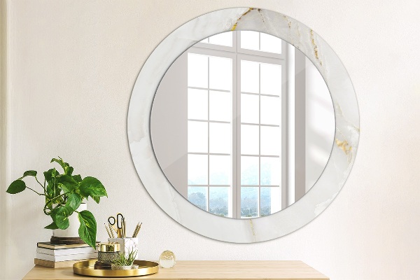 Circle decorative mirror Shiny marble