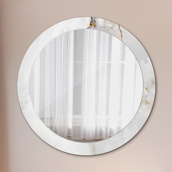 Circle decorative mirror Shiny marble