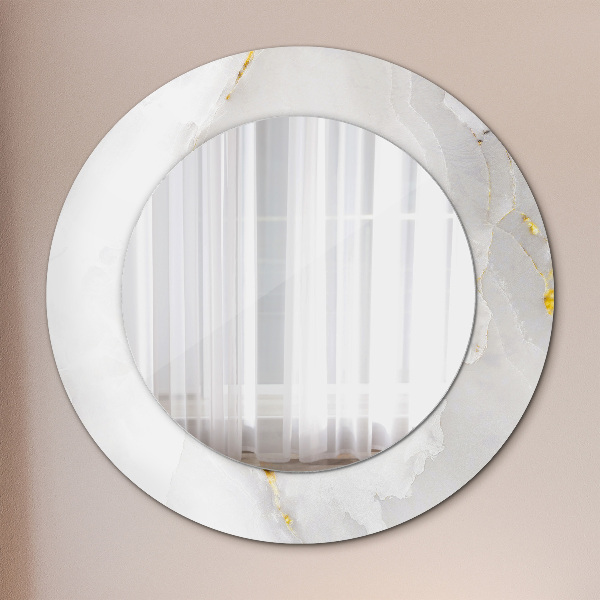 Circle decorative mirror Shiny marble